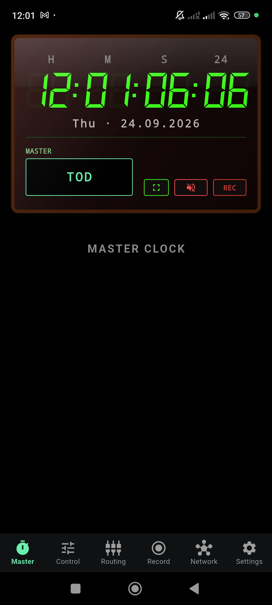 OSRTIME Master Clock - Default View