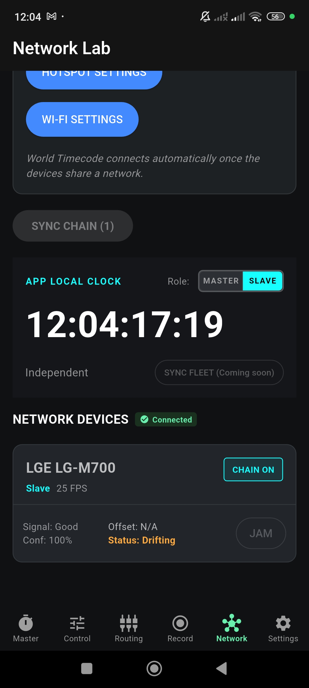 OSRTIME Network - Before Sync