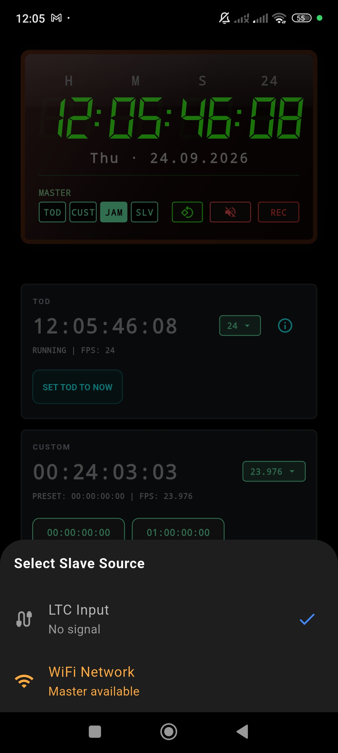 OSRTIME - Select Slave Source